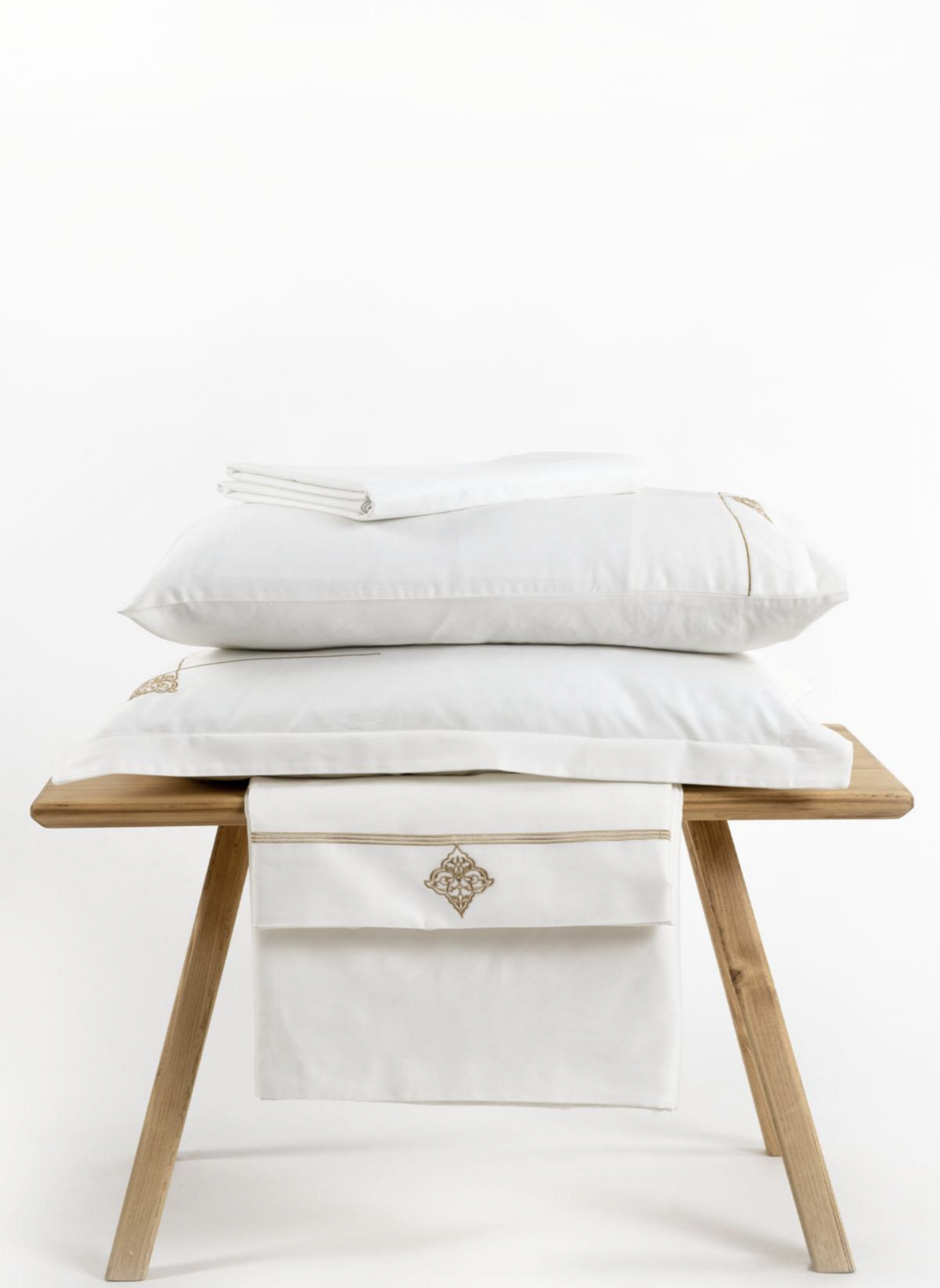 Ecocotton aden 2 person duvet cover set 100% organic cotton sateen embroidered cream 200x220 CM