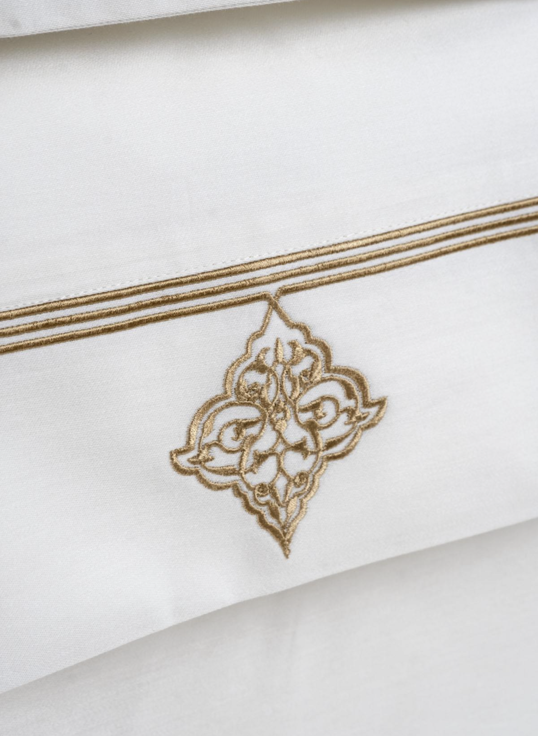 Ecocotton aden 2 person duvet cover set 100% organic cotton sateen embroidered cream 200x220 CM