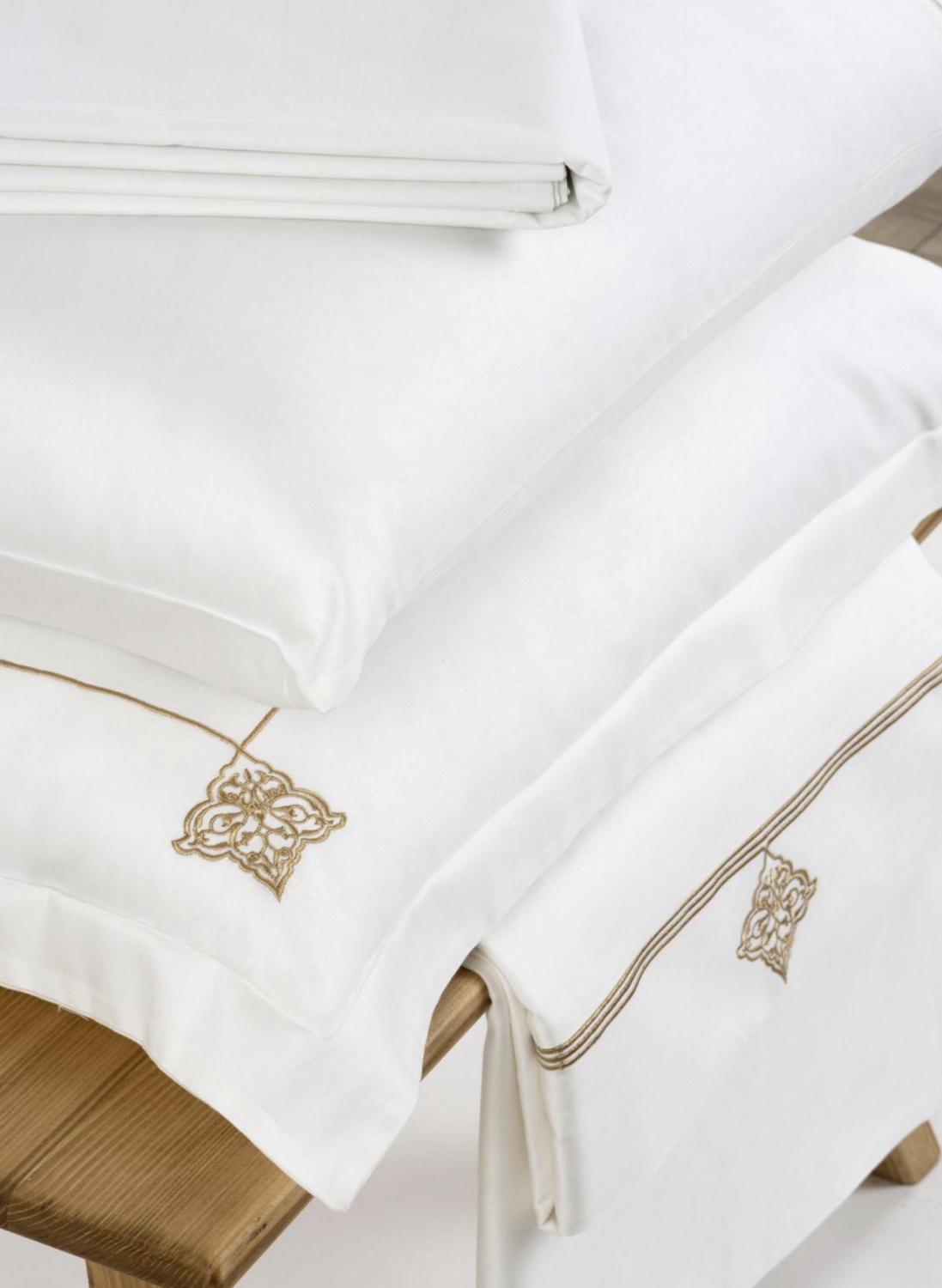 Ecocotton aden 2 person duvet cover set 100% organic cotton sateen embroidered cream 200x220 CM