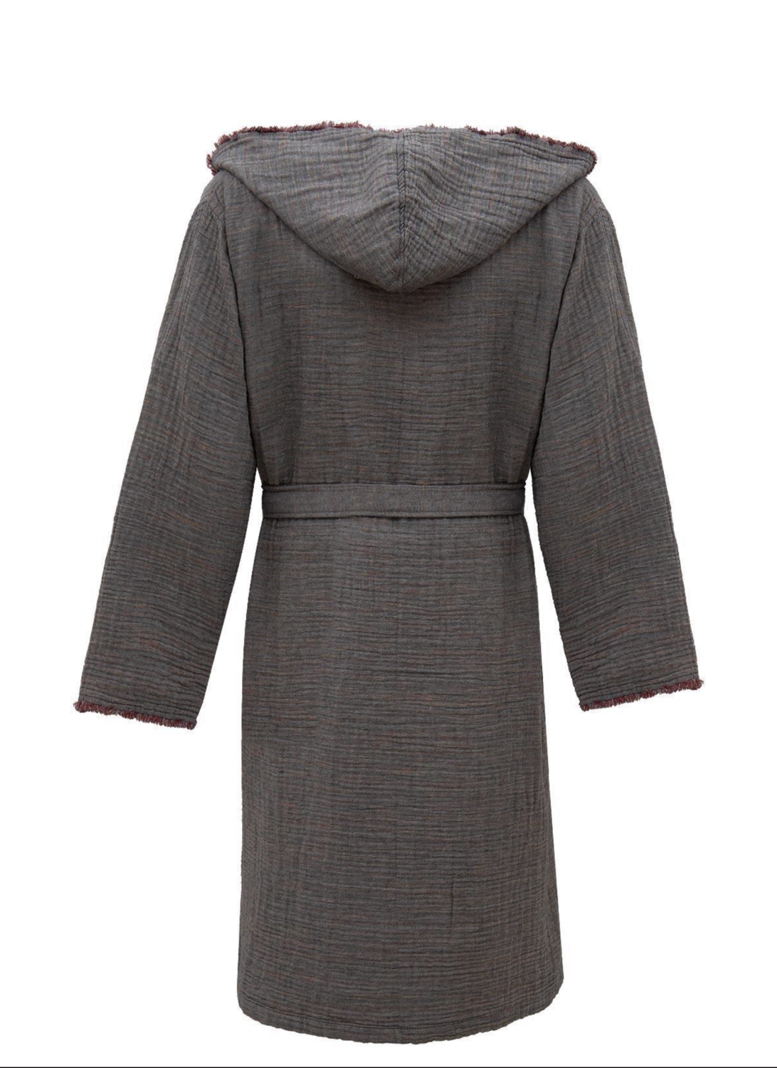 Ecocotton Muna Men&#39;s Bathrobe 100% Organic Cotton Injection Burgundy-Anthracite