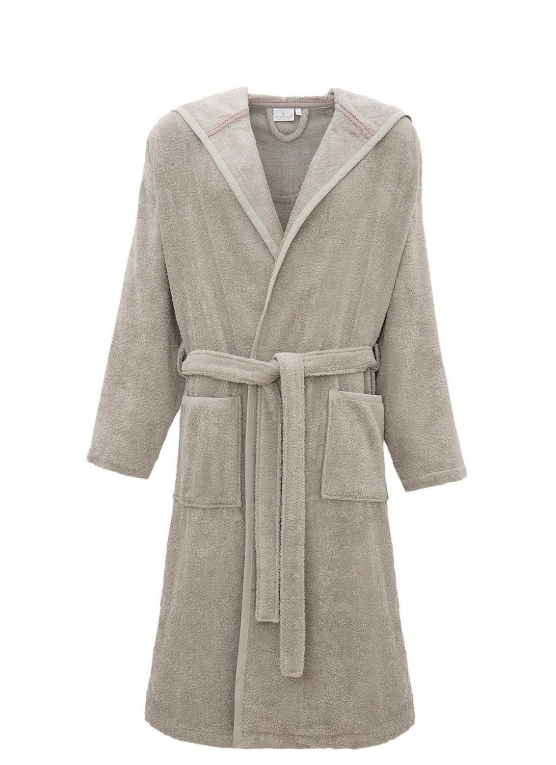 Ecocotton Ecosoft Men&#39;s Bathrobe 100% Organic Cotton Dobby Beige