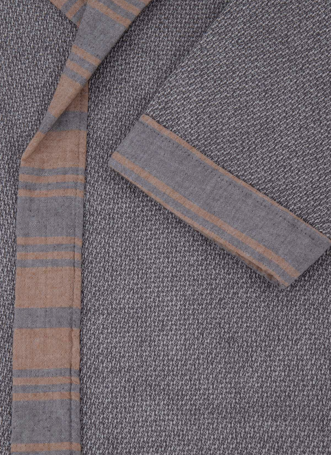 Ecocotton Mila men&#39;s bathrobe 100% organic muslin Gray / Brown