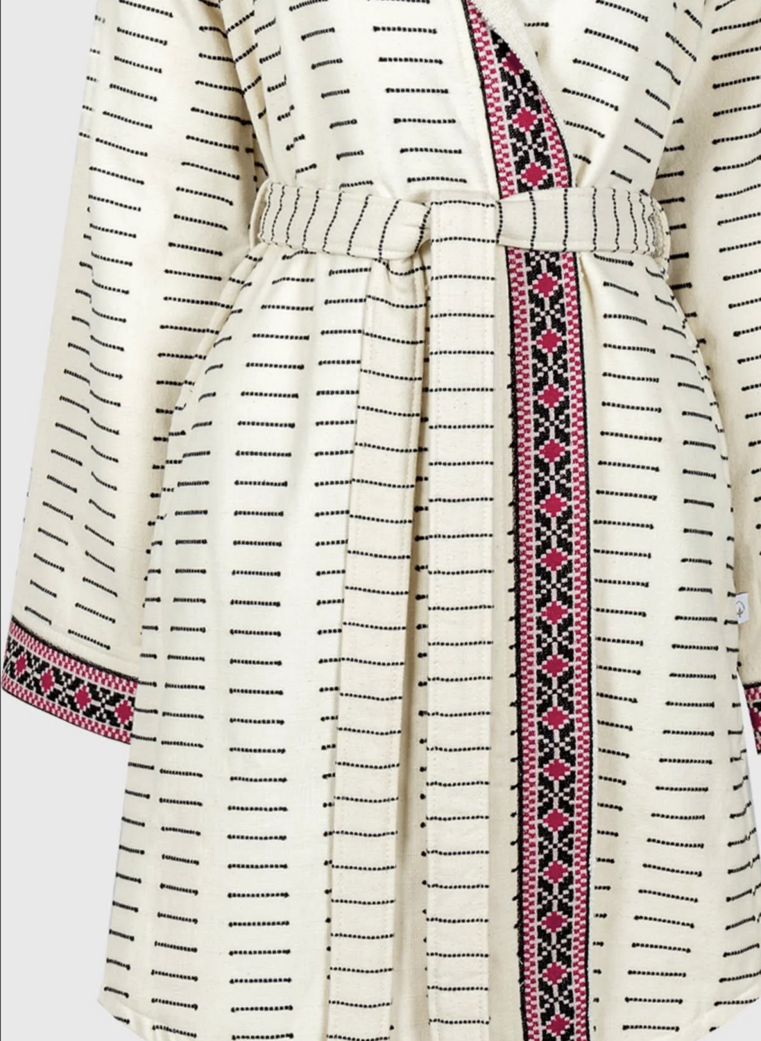 Ecocotton Laodikeia Women Bathrobe 100% Organic Cotton Jacquard Cream