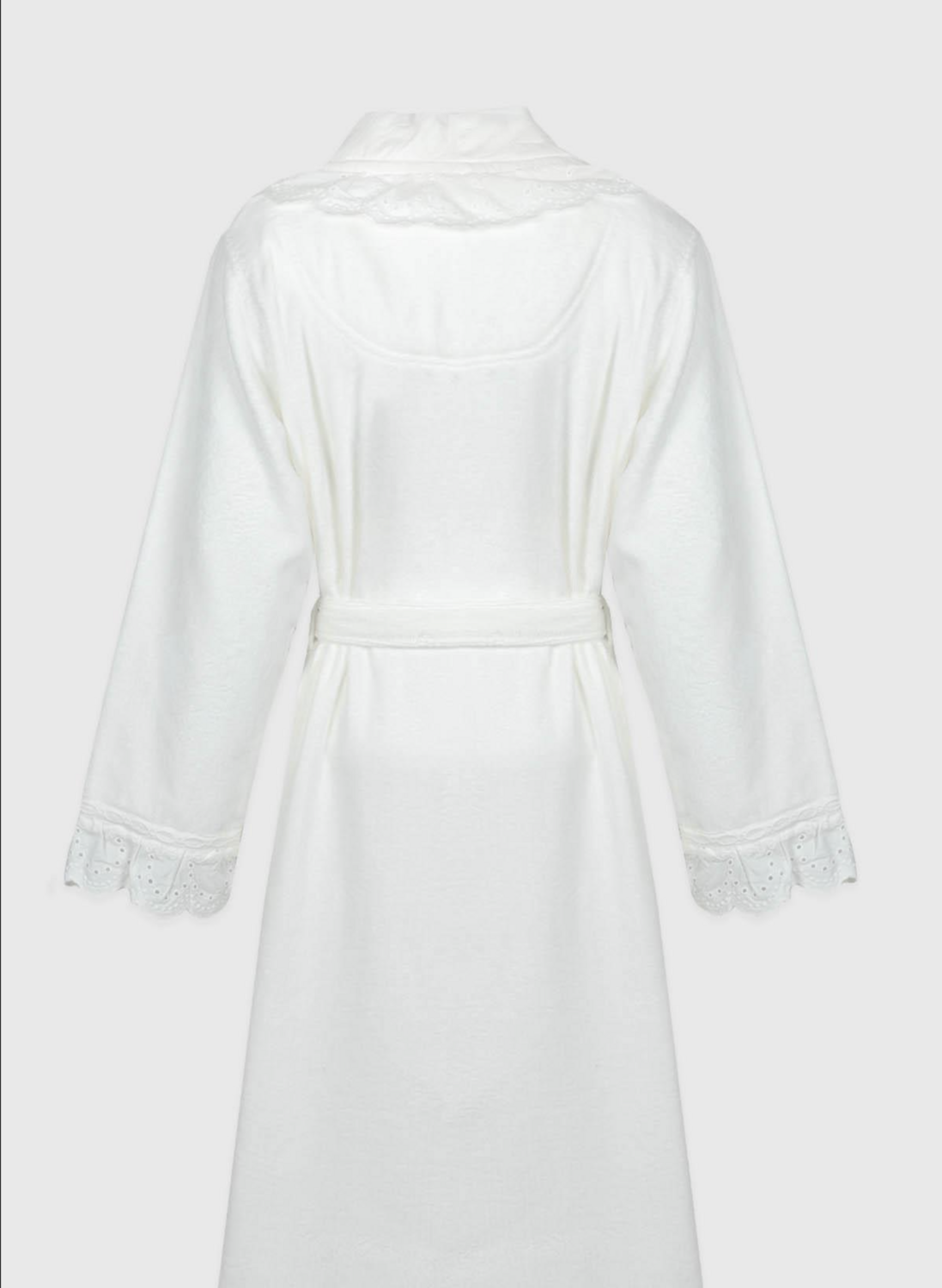 Ecocotton Elsa Women Bathrobe 100% Organic Cotton Embroidered Cream