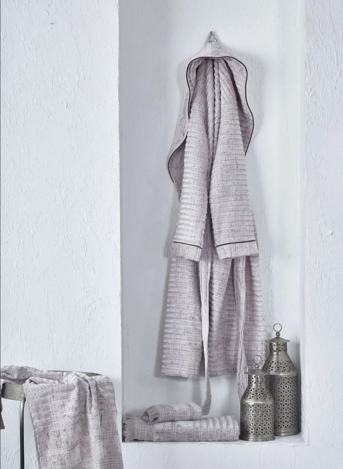 Ecocotton Maia Women Bathrobe 100% Organic Cotton Powder