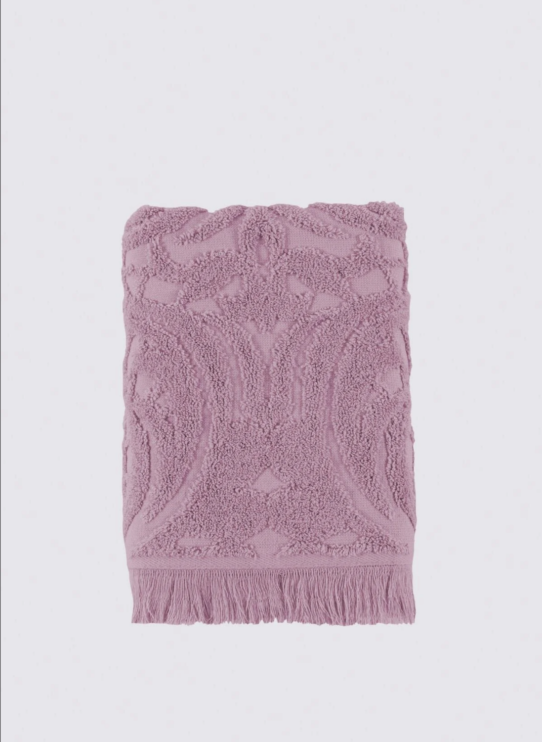 Green Black Elenora Hand Face Towel 100% Cotton Combed Jacquard Lilac 50x90 Cm