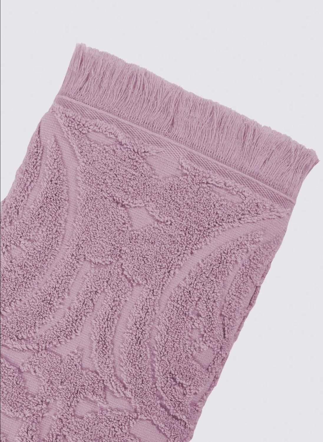 Green Black Elenora Hand Face Towel 100% Cotton Combed Jacquard Lilac 50x90 Cm