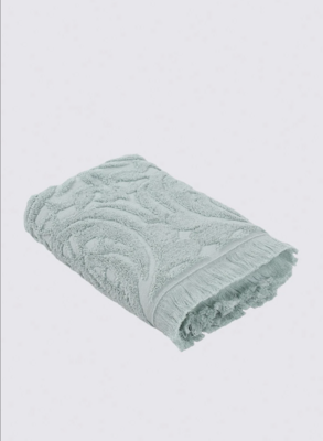Green Black Elenora Hand Face Towel 100% Cotton Combed Jacquard Mint 50x90 Cm