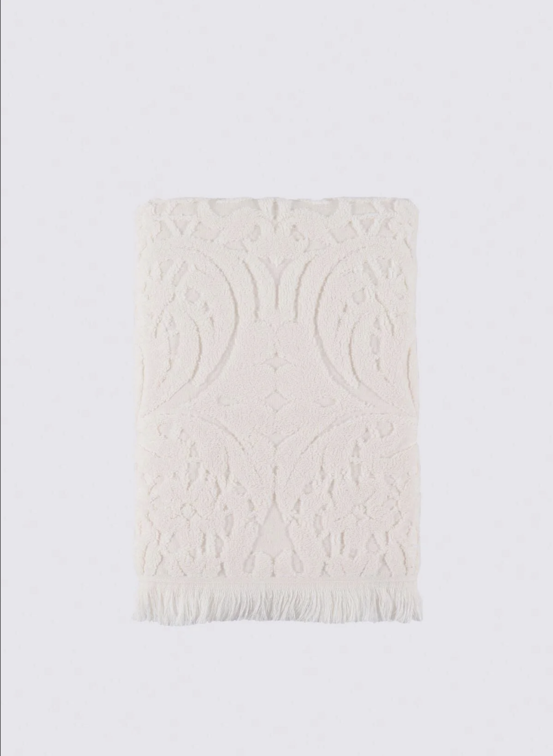 Green Black Elenora Bath Towel 100% Cotton Combed Jacquard Cream 80x150 Cm