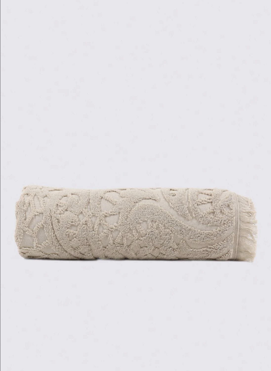 Green Black Elenora Bath Towel 100% Cotton Combed Jacquard Cream 80x150 Cm
