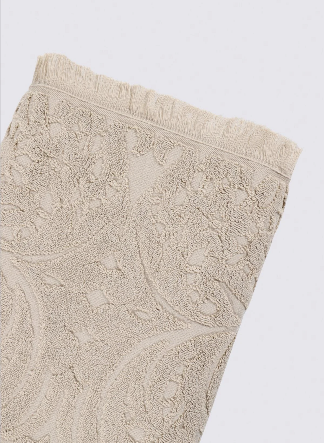 Green Black Elenora Bath Towel 100% Cotton Combed Jacquard Cream 80x150 Cm