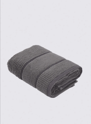 Green Black Eliza Hand And Face Towel 100% Cotton Air Twist Anthracite 50x90 Cm
