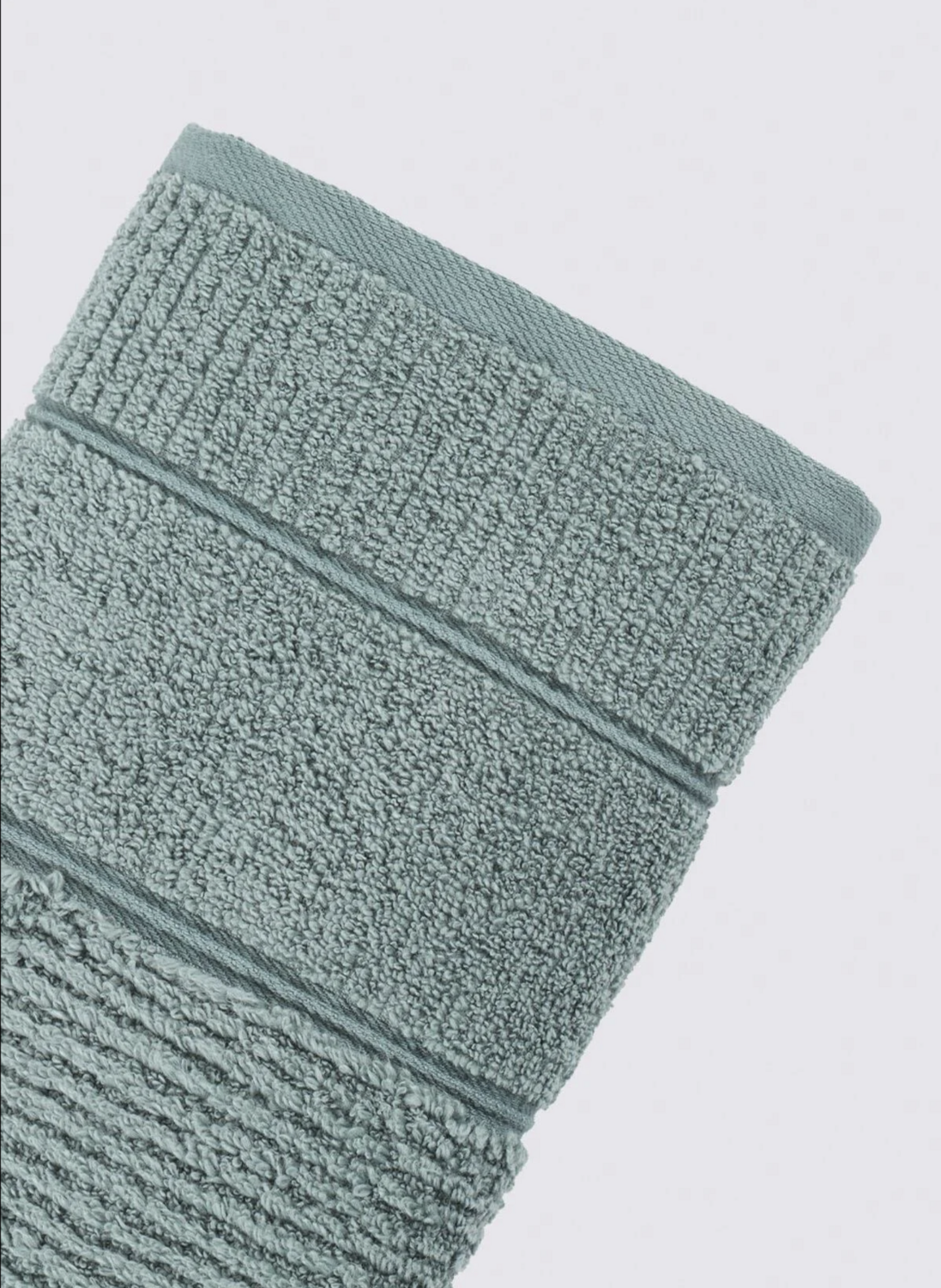 Green Black Eliza Hand Face Towel 100% Cotton Air Twist Green 50x90 Cm
