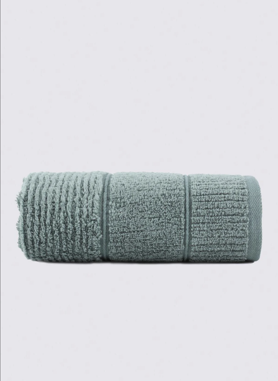 Green Black Eliza Hand Face Towel 100% Cotton Air Twist Green 50x90 Cm