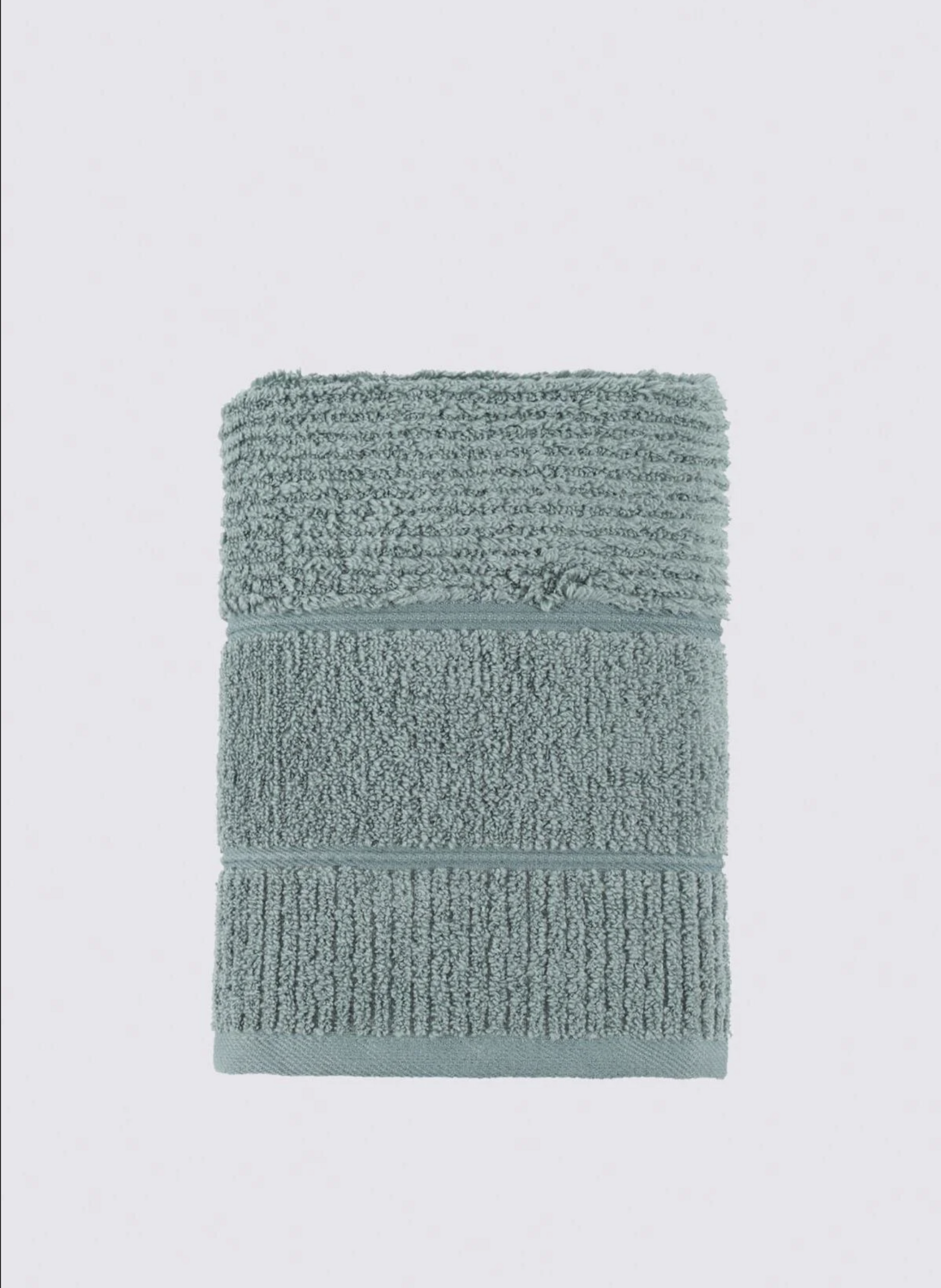 Green Black Eliza Hand Face Towel 100% Cotton Air Twist Green 50x90 Cm