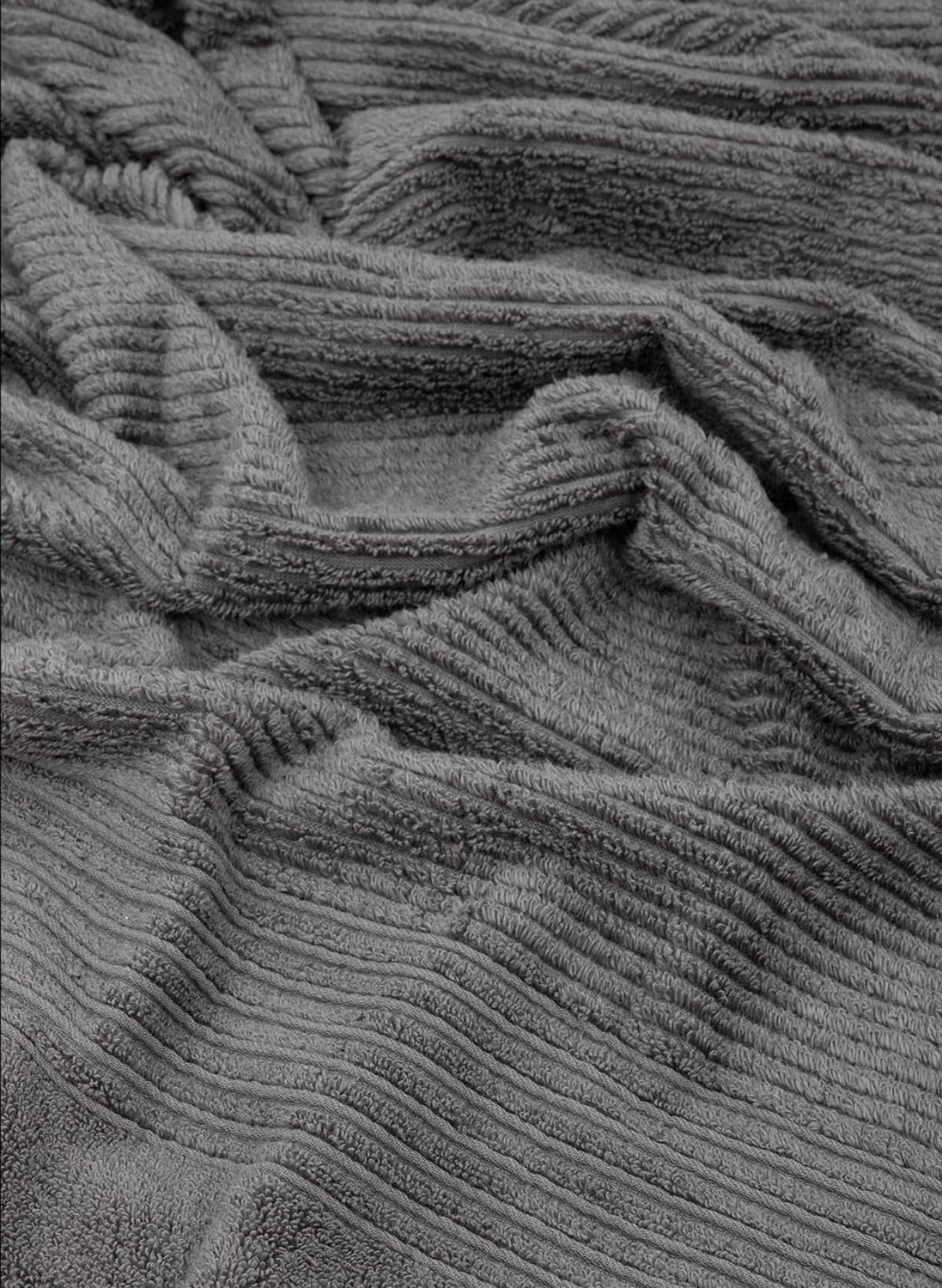 Green Black Arina Bath Towel 100% Cotton Air Twist Anthracite 80x150 Cm