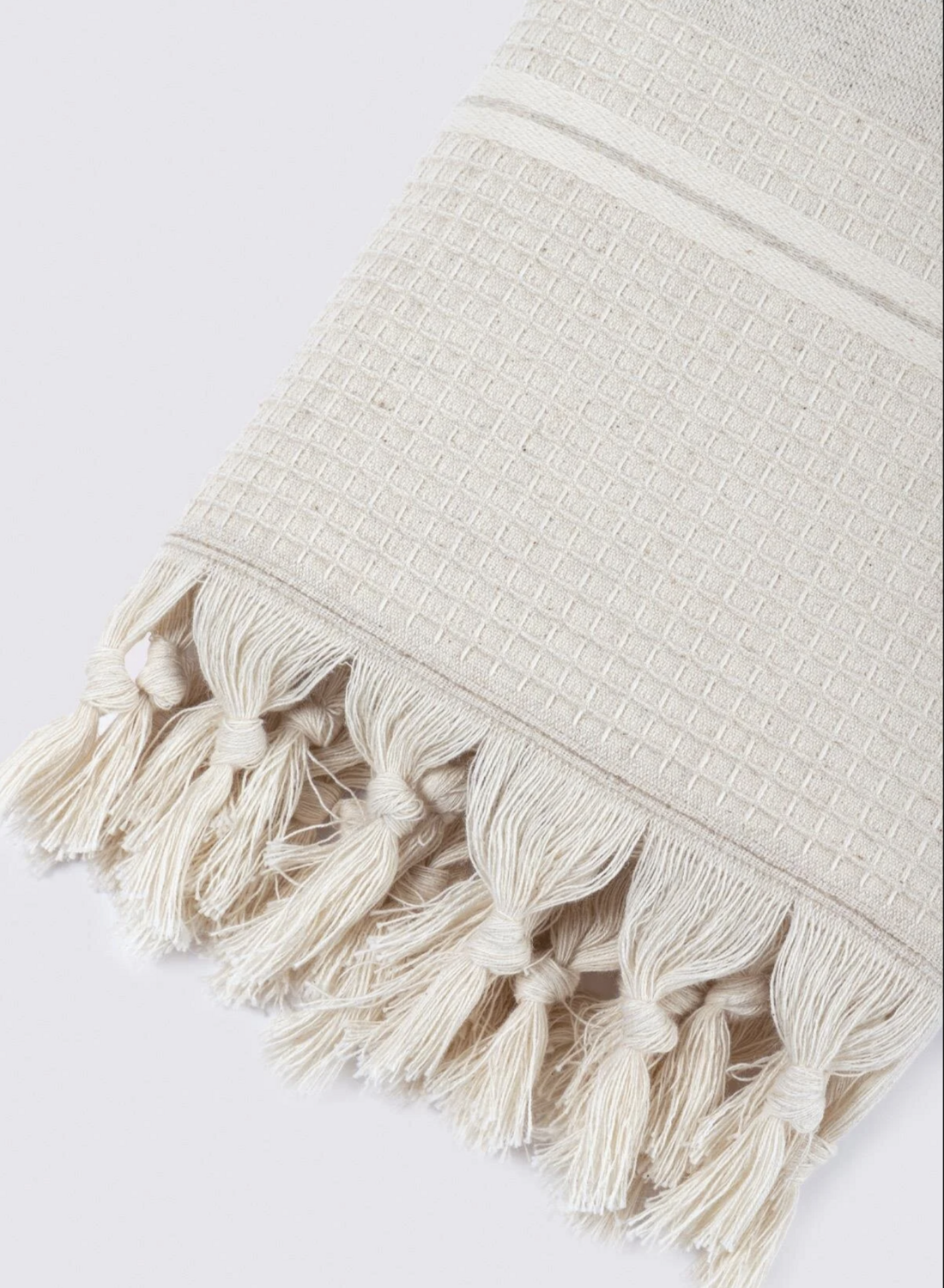 Ecocotton Arden Hand Face Towel 100% Organic Cotton Blended Hemp Towel Beige 50x90 Cm