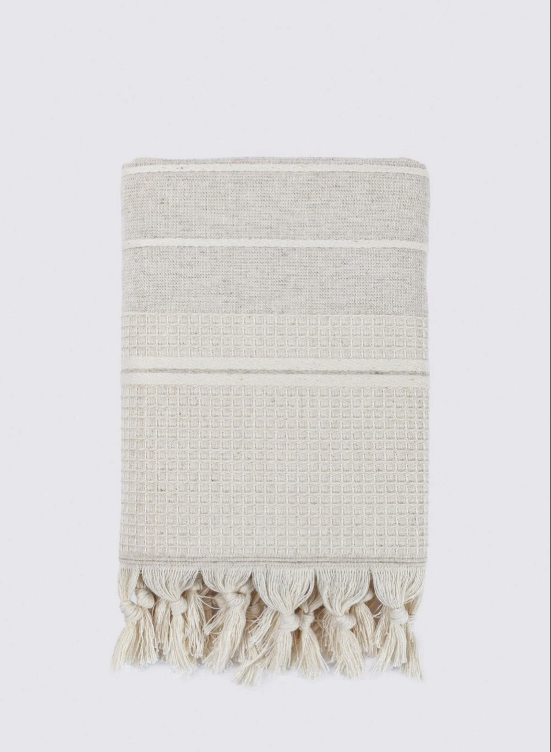 Ecocotton Arden Hand Face Towel 100% Organic Cotton Blended Hemp Towel Beige 50x90 Cm