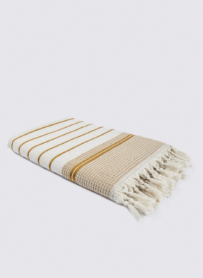 Ecocotton Arden Bath Towel 100% Organic Cotton Blended Hemp Towel Mustard-Beige 80x150 Cm