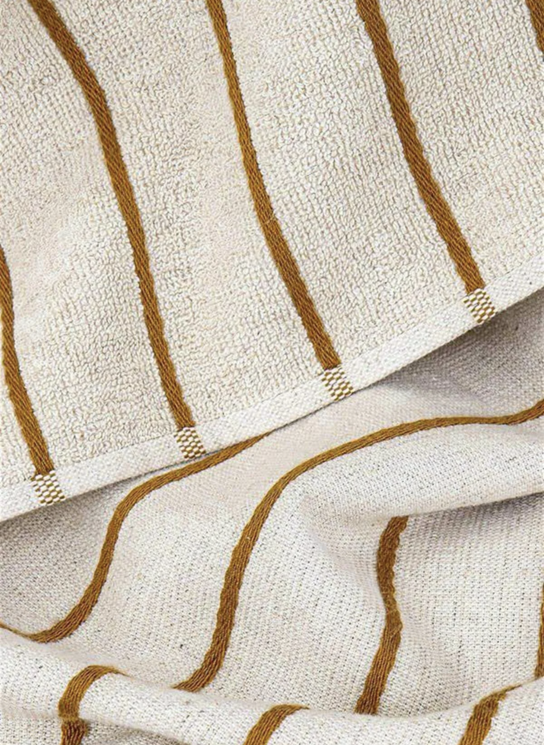 Ecocotton Arden Bath Towel 100% Organic Cotton Blended Hemp Towel Mustard-Beige 80x150 Cm