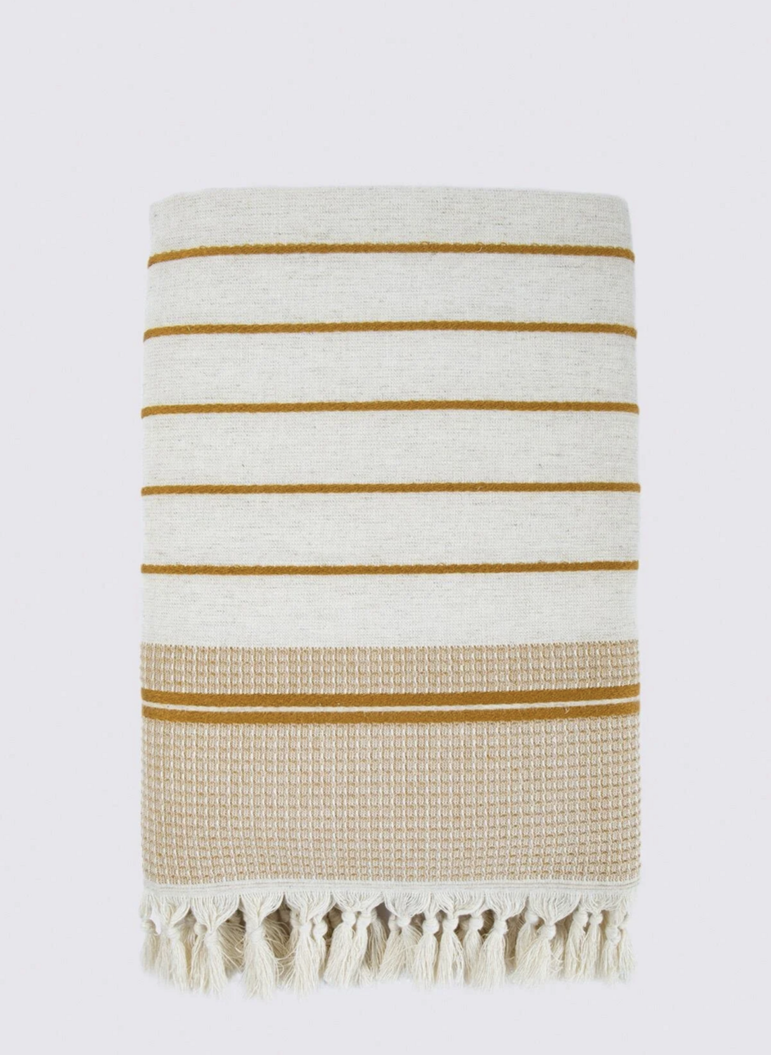Ecocotton Arden Bath Towel 100% Organic Cotton Blended Hemp Towel Mustard-Beige 80x150 Cm
