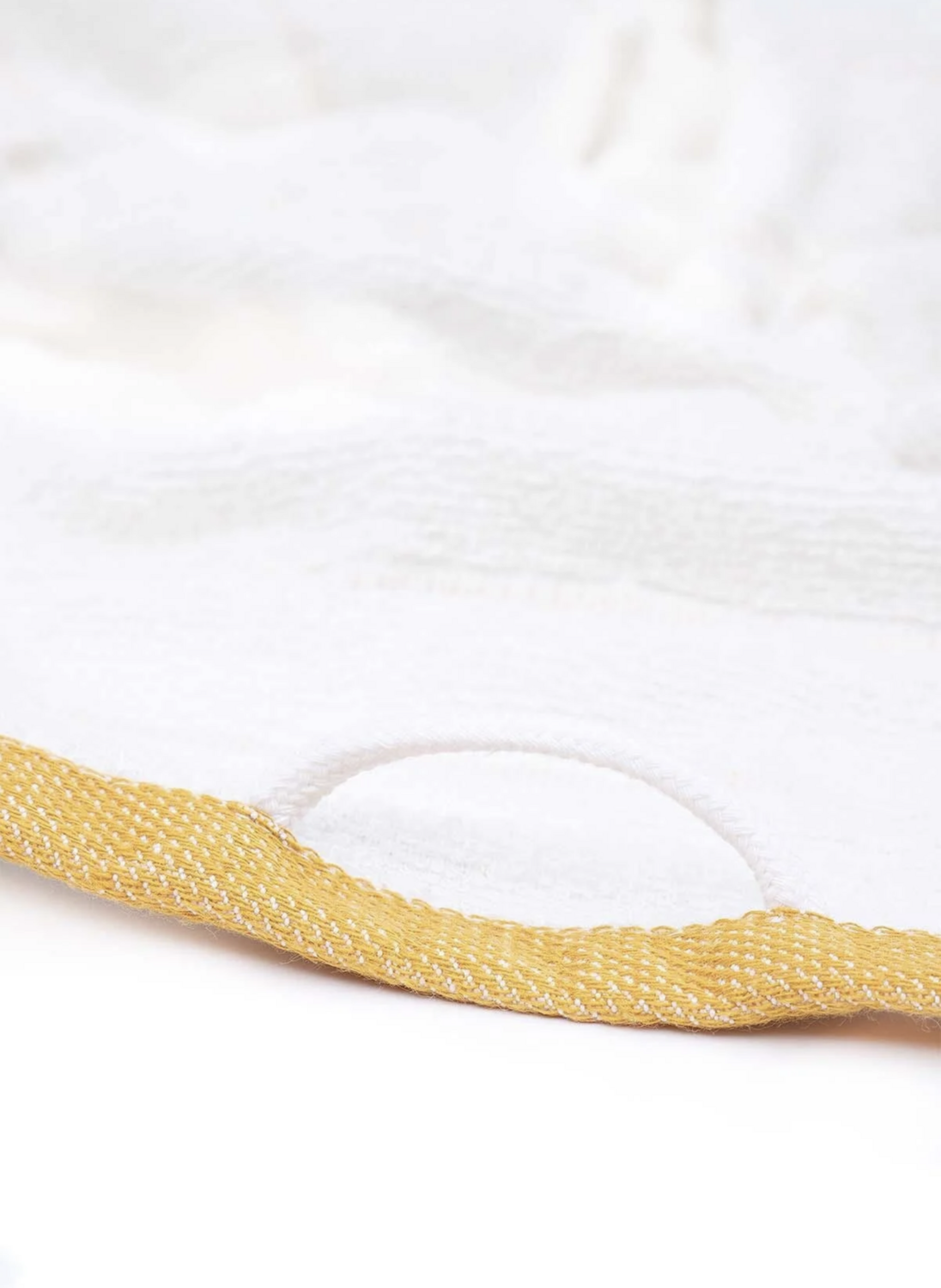 Ecocotton Elis 3-Piece Drying Towel 100% Organic Cotton Yarn Dyed Special Woven Yellow-Cream 40X60 Cm