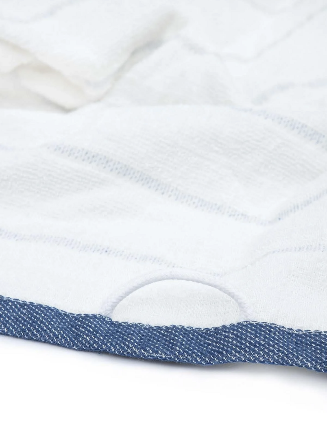 Ecocotton Elis 3-Piece Drying Towel 100% Organic Cotton Yarn Dyed Special Woven Blue-Cream 40X60 Cm