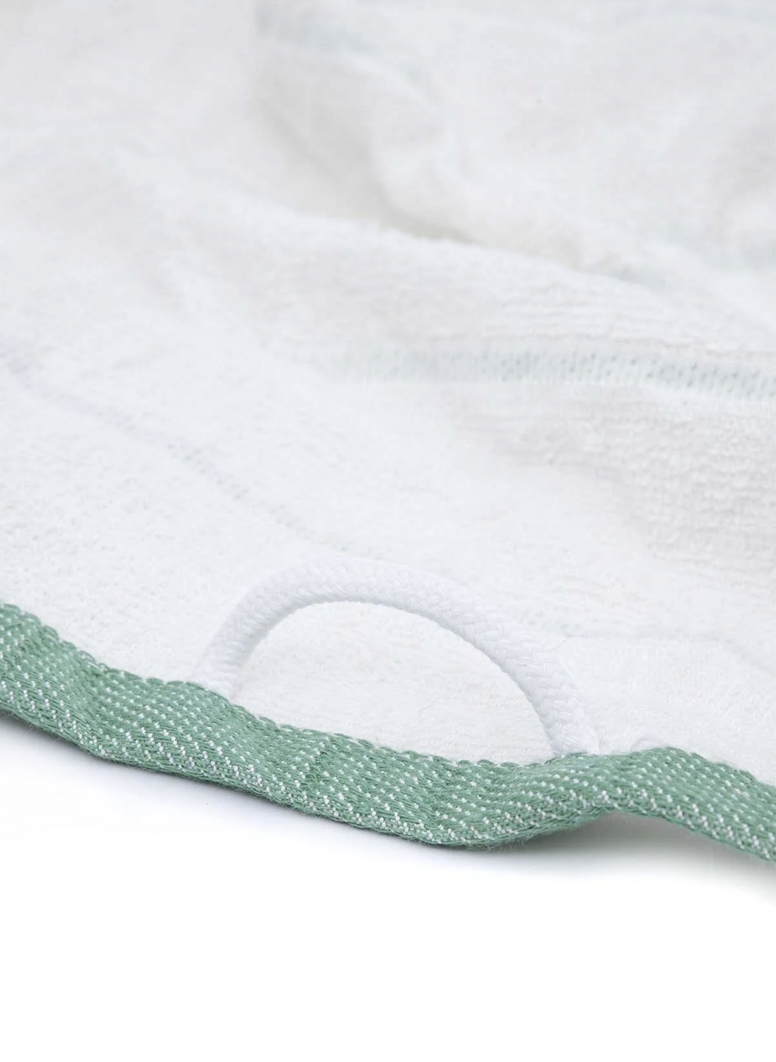 Ecocotton Elis 3-Piece Drying Towel 100% Organic Cotton Yarn Dyed Special Woven Green-Cream 40X60 Cm