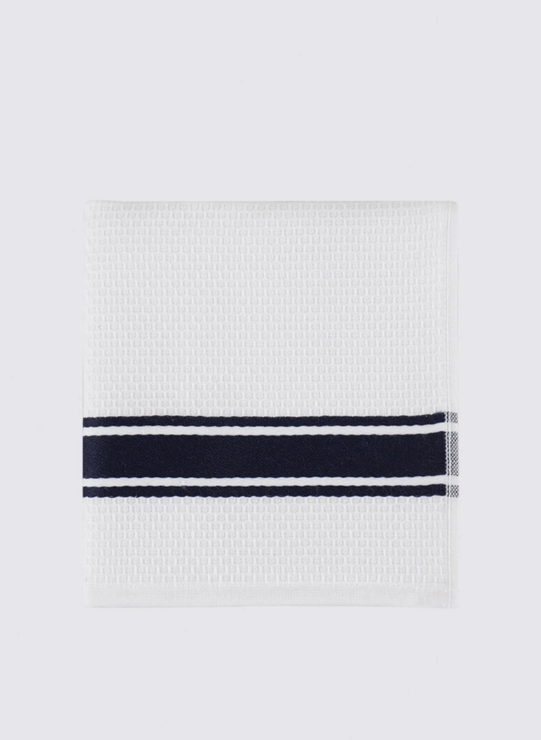 Ecocotton Elvin 2'li Kurulama Havlusu %100 Organik Pamuklu Özel Dokuma Lacivert-Krem 40X60 Cm