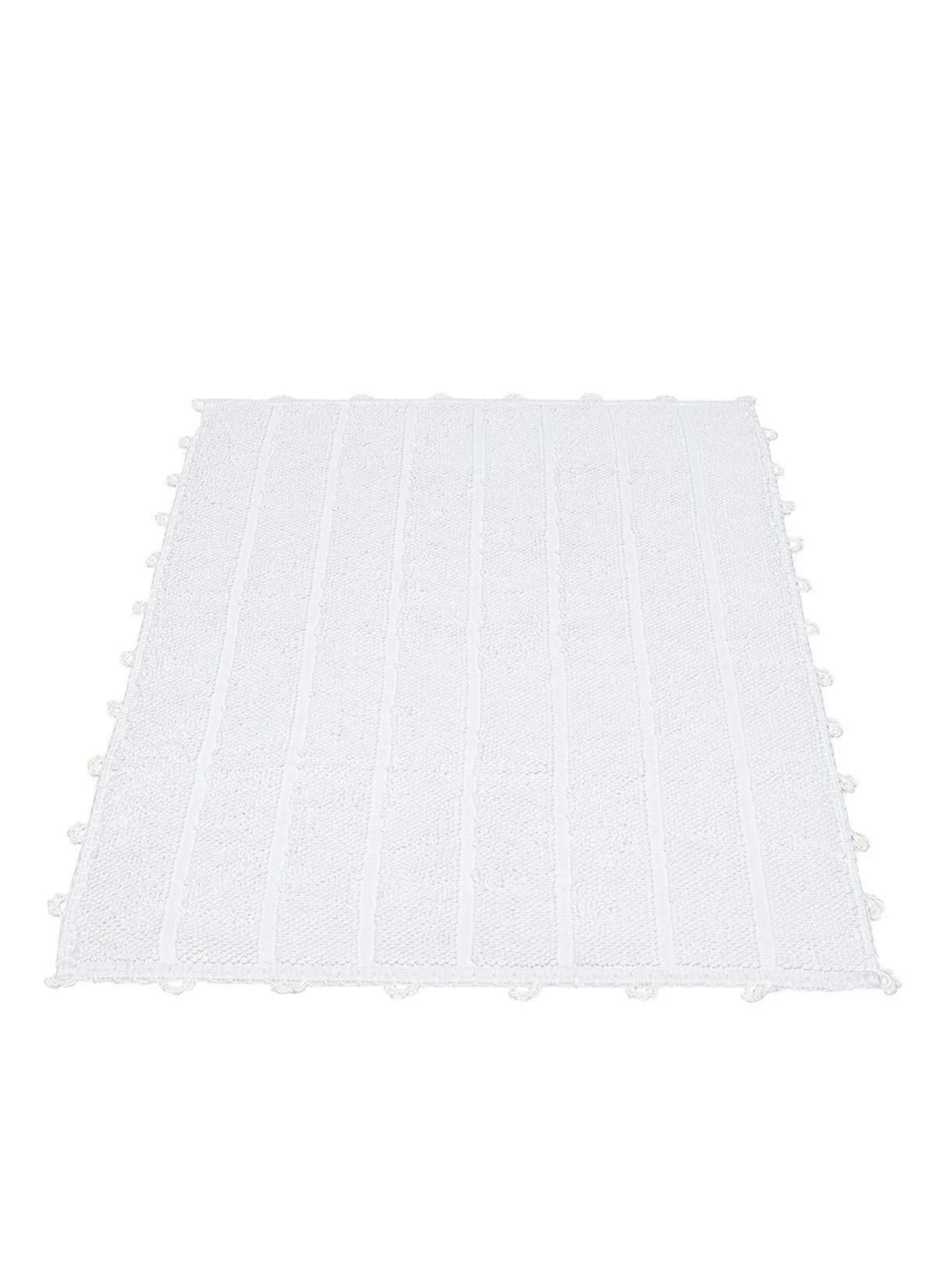 Ecocotton Kamila Bath Mat 100% Organic Cotton Hand Embroidered Cream 50x80 Cm