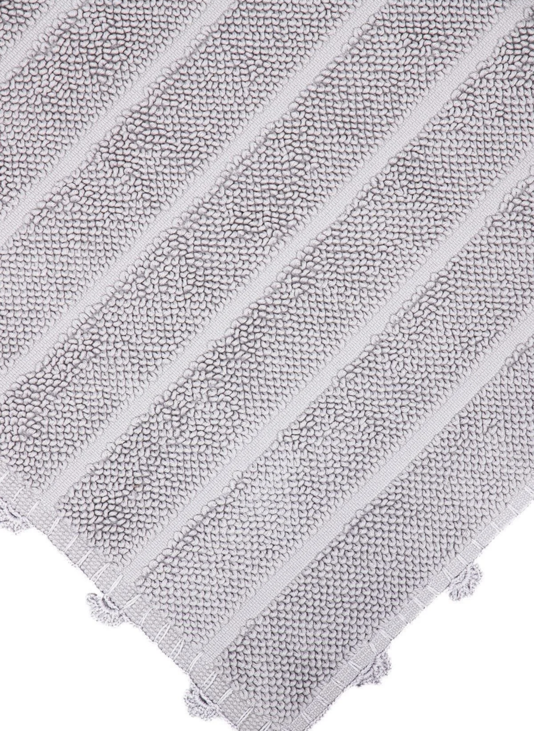 Ecocotton Kamila Bath Mat 100% Organic Cotton Hand Embroidered Gray 50x80 Cm