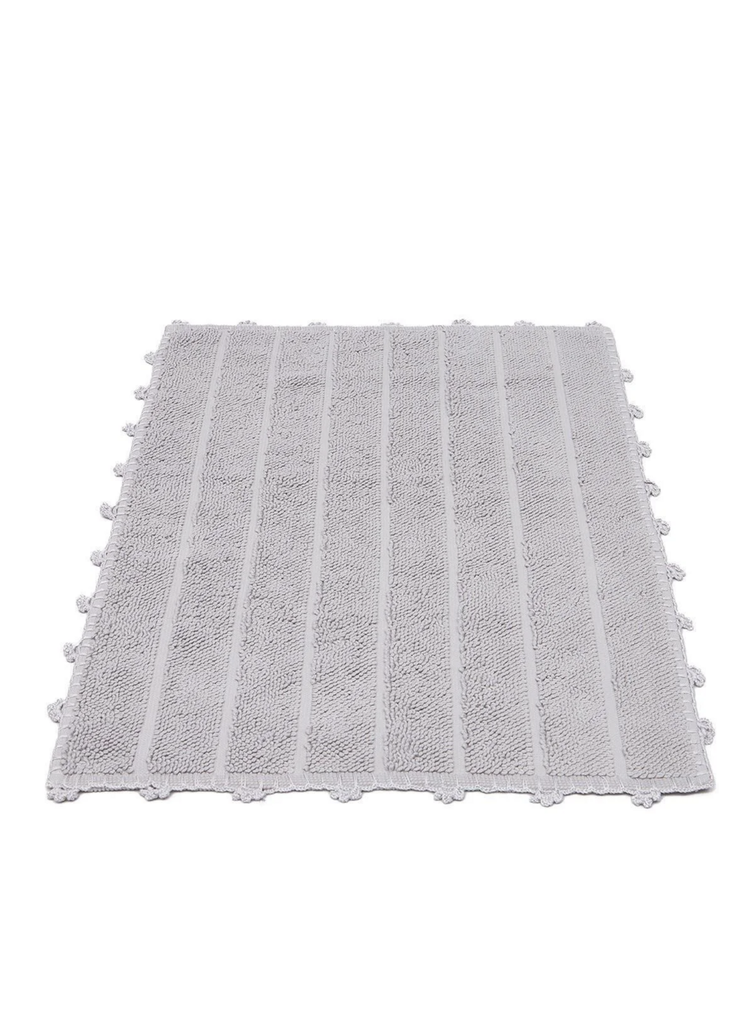 Ecocotton Kamila Bath Mat 100% Organic Cotton Hand Embroidered Gray 50x80 Cm