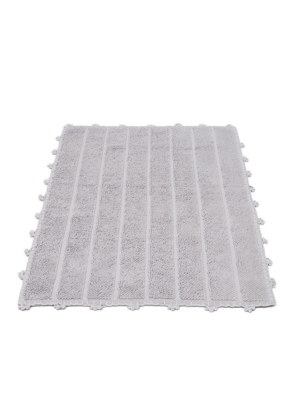 Ecocotton Kamila Bath Mat 100% Organic Cotton Hand Embroidered Gray 50x80 Cm
