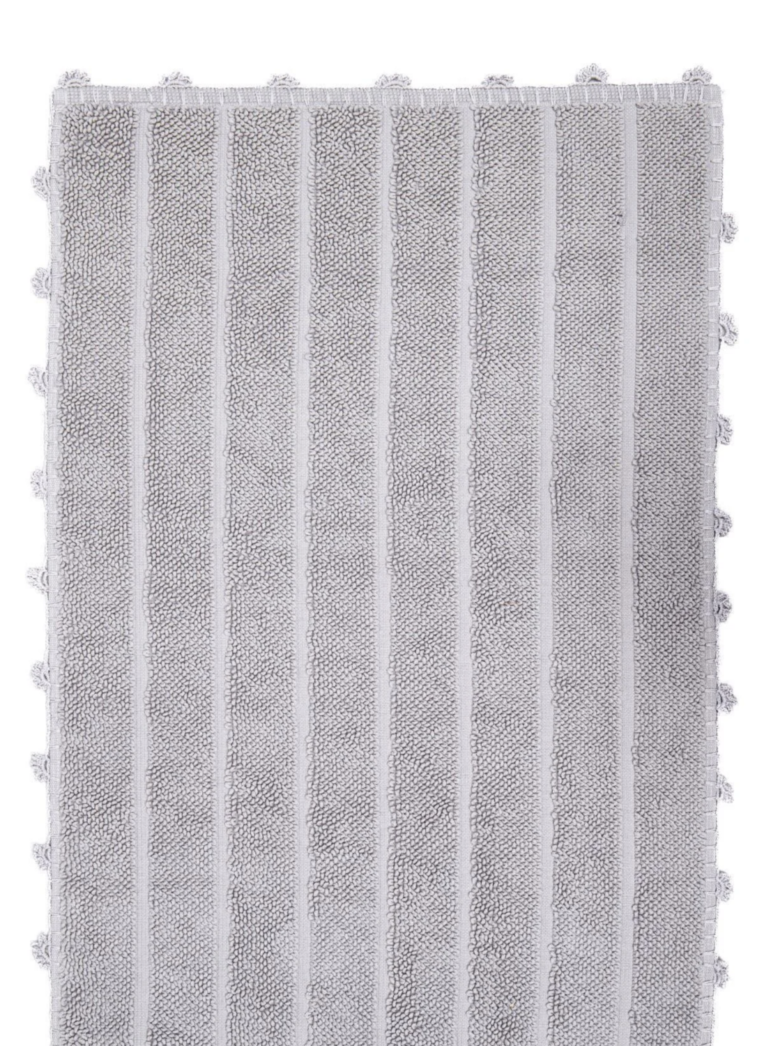 Ecocotton Kamila Bath Mat 100% Organic Cotton Hand Embroidered Gray 50x80 Cm