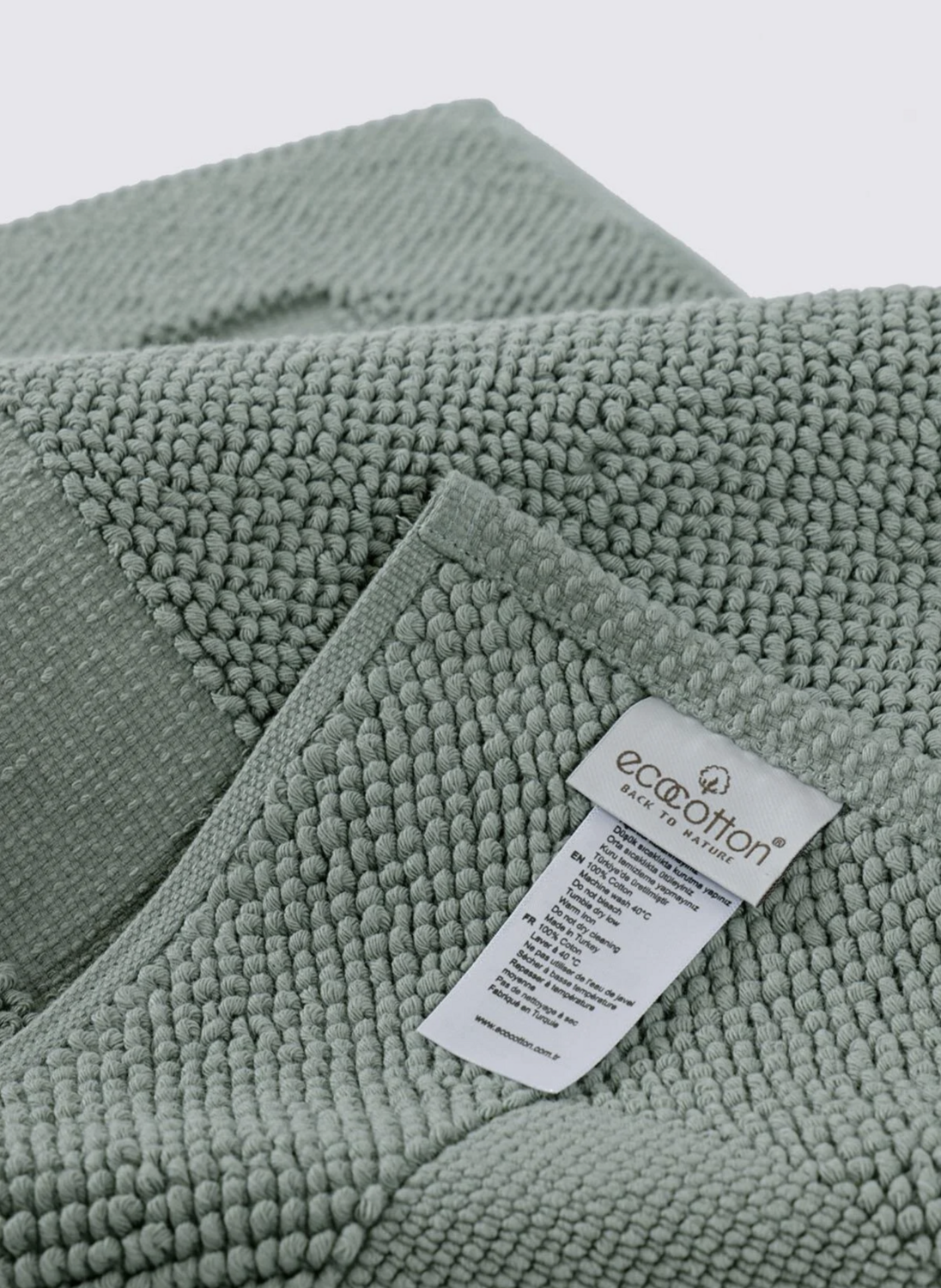 Ecocotton Kaia Bath Mat 100% Organic Cotton Green 50x80 Cm