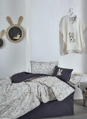 Ecocotton Dagi Baby Boy Duvet Cover Set 100% Organic Cotton Printed 100x150 Cm