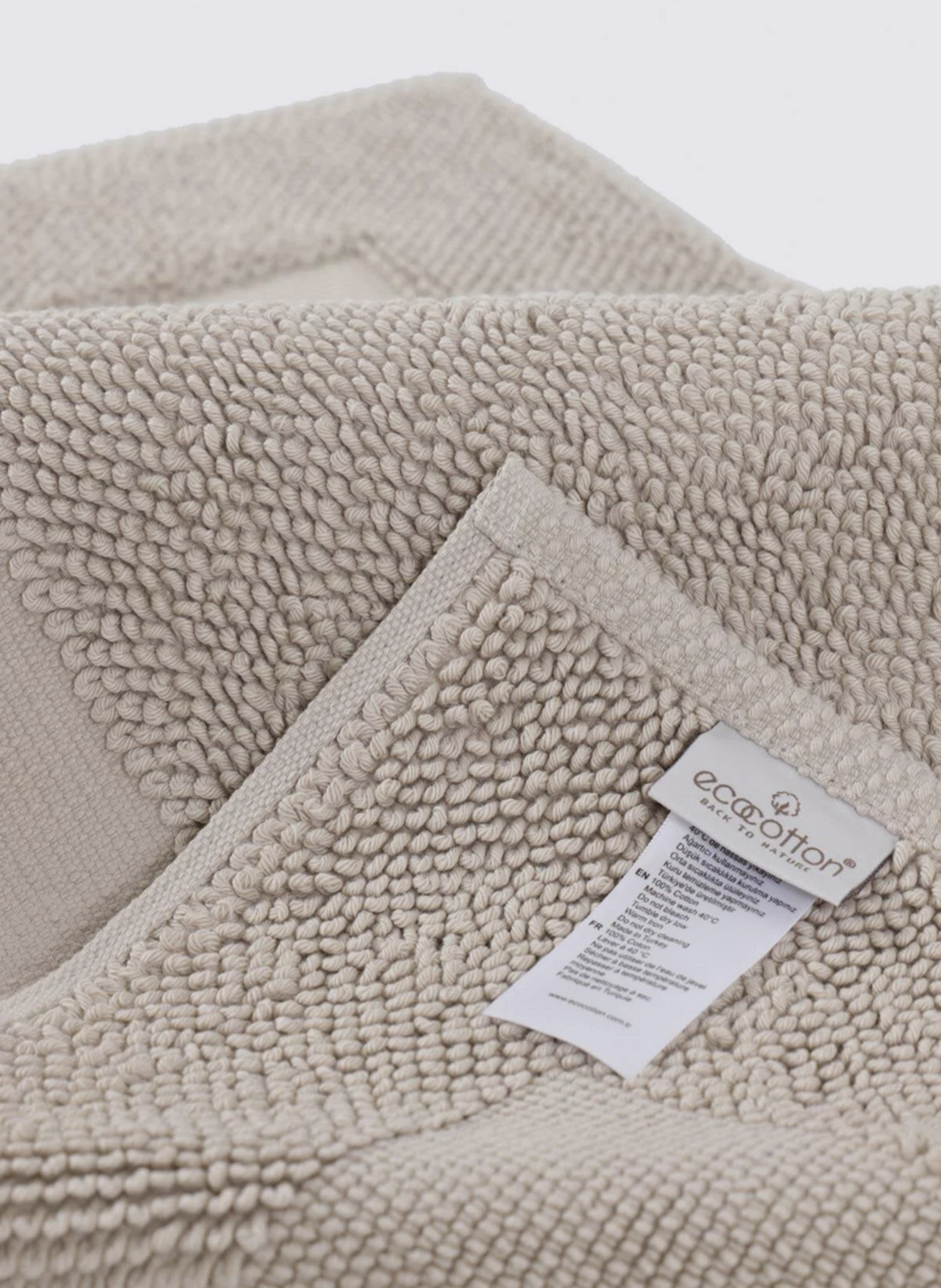 Ecocotton Kaia Bath Mat 100% Organic Cotton Beige 50x80 Cm