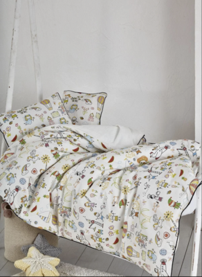 Ecocotton Carnaval Baby Duvet Cover 100% Organic Cotton Printed 100x150 Cm