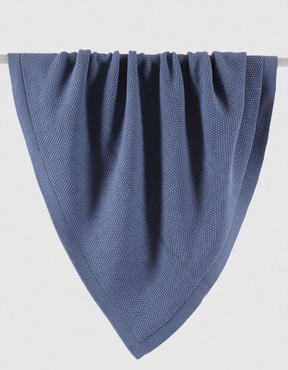 Ecocotton Baby Smile Baby Blanket 100% Organic Cotton Knit Blue 80x90 Cm