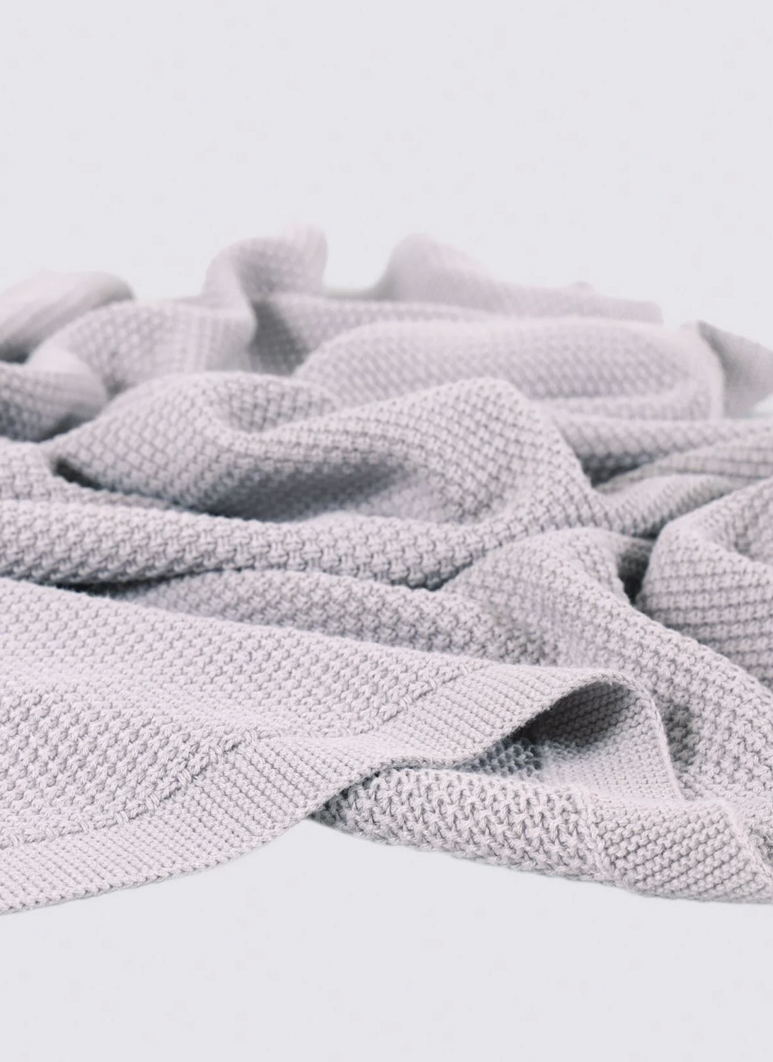 Ecocotton Baby Smile Baby Blanket 100% Organic Cotton Knit Gray 80x90 Cm