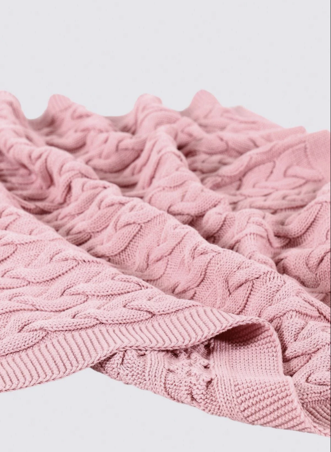 Ecocotton Baby Love Baby Blanket 100% Organic Cotton Knit Powder 80x90 Cm