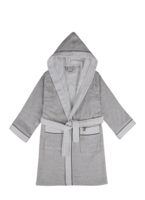 Ecocotton Hasna Boy&#39;s Bathrobe 100% Organic Cotton Linen Melange Gray
