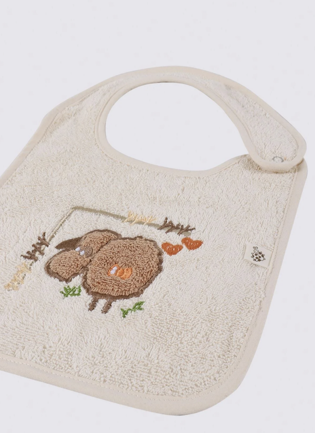 Ecocotton Little Sheep 4 Piece Baby Poncho Set 100% Organic Cotton Embroidered Ecru 0-1 Age