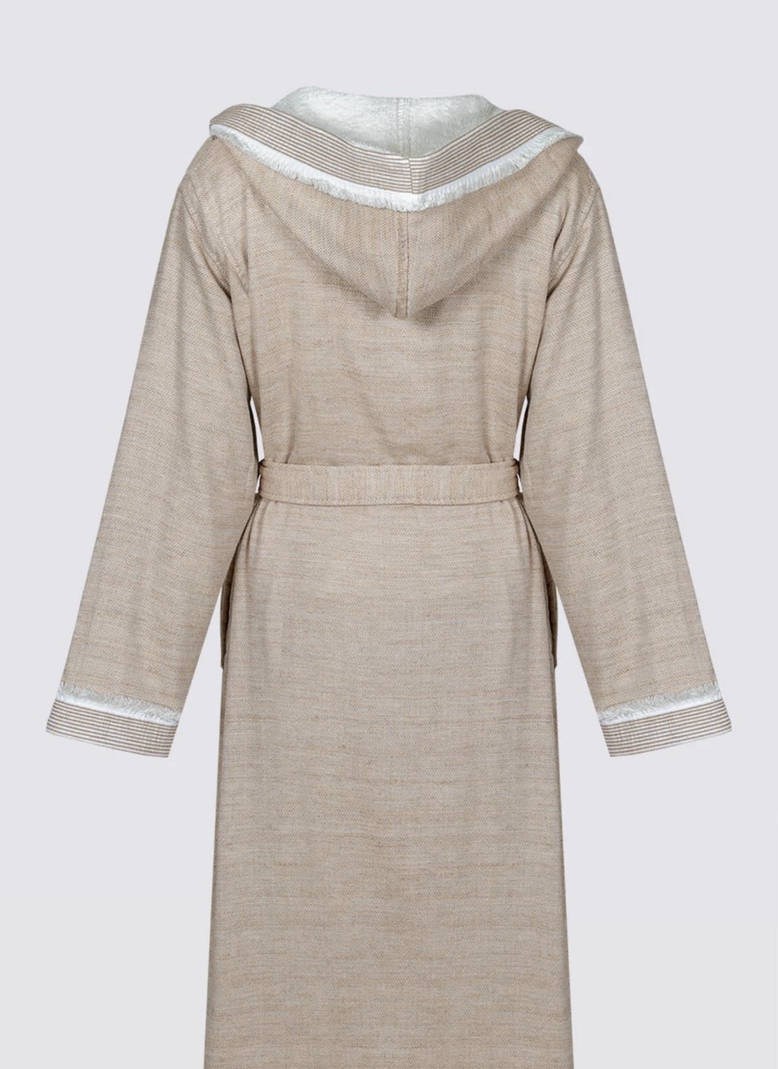 Ecocotton Hasna Women Bathrobe 100% Organic Cotton Linen Melange Terra