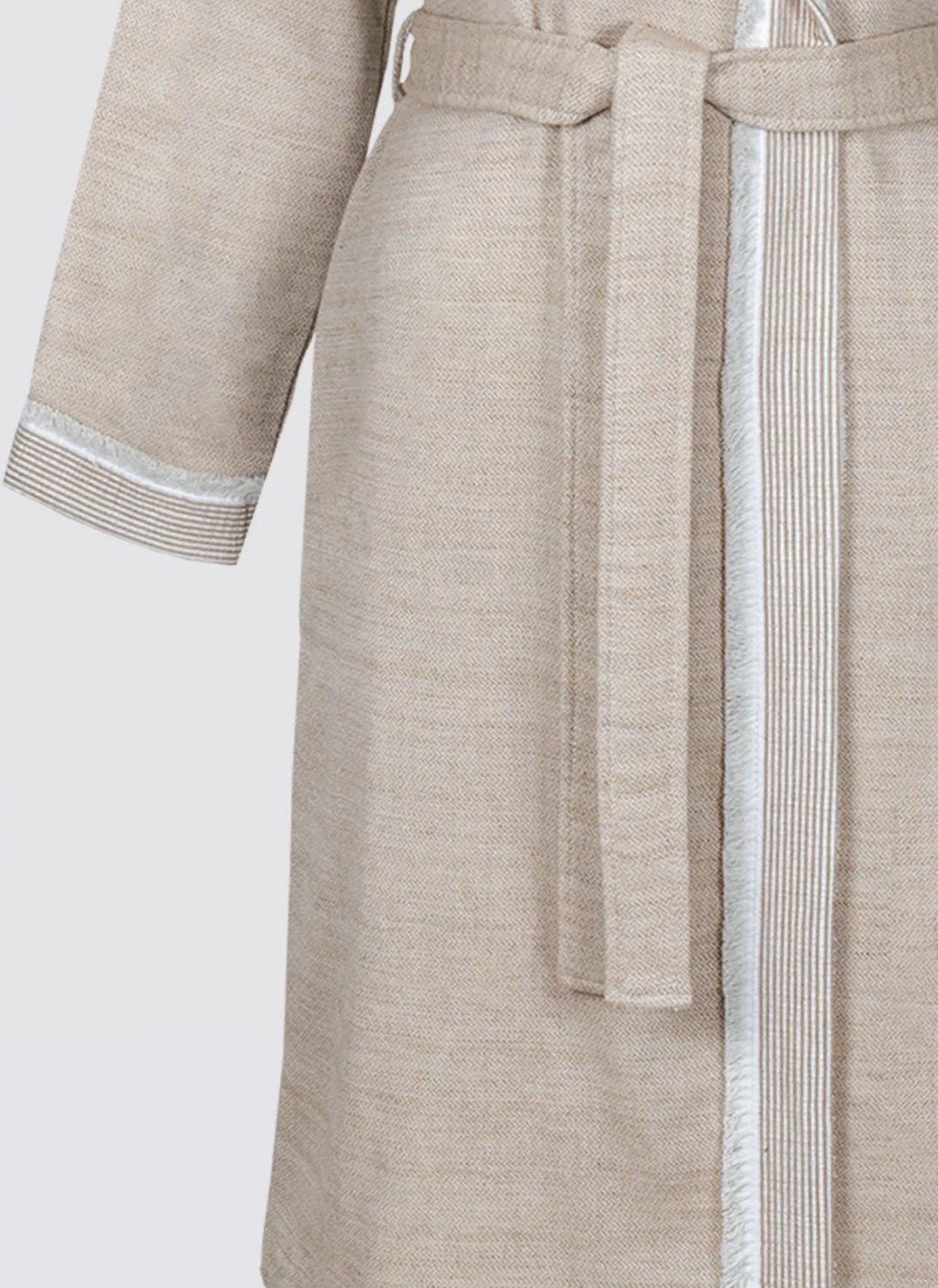 Ecocotton Hasna Women Bathrobe 100% Organic Cotton Linen Melange Terra