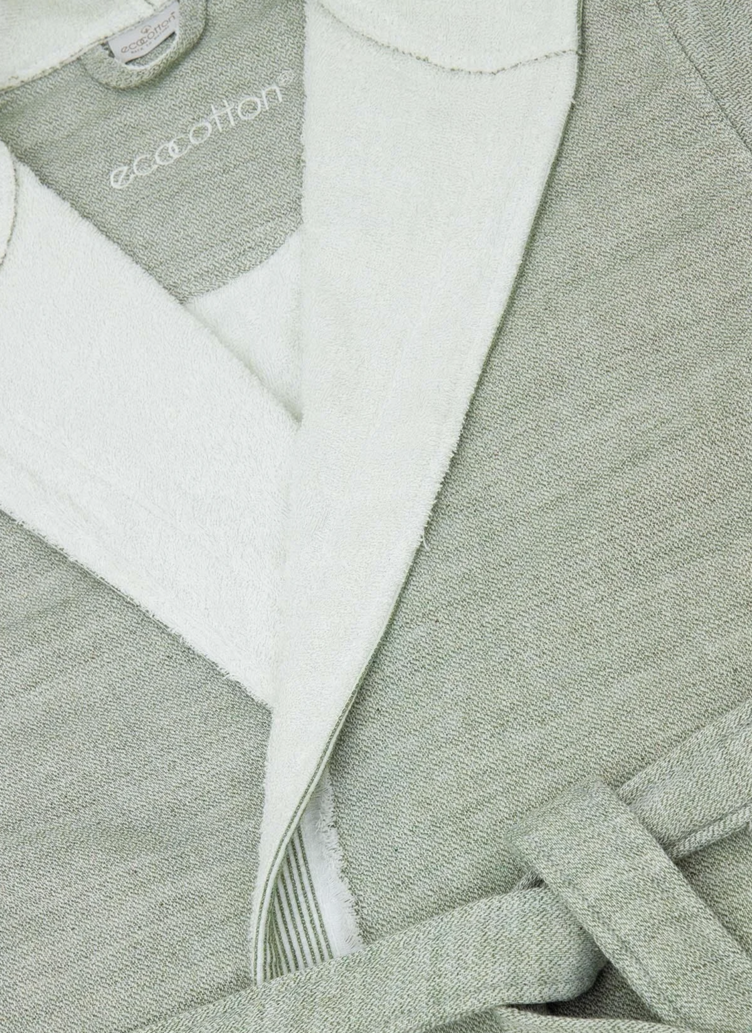 Ecocotton Hasna Men&#39;s Bathrobe 100% Organic Cotton Linen Melange Khaki