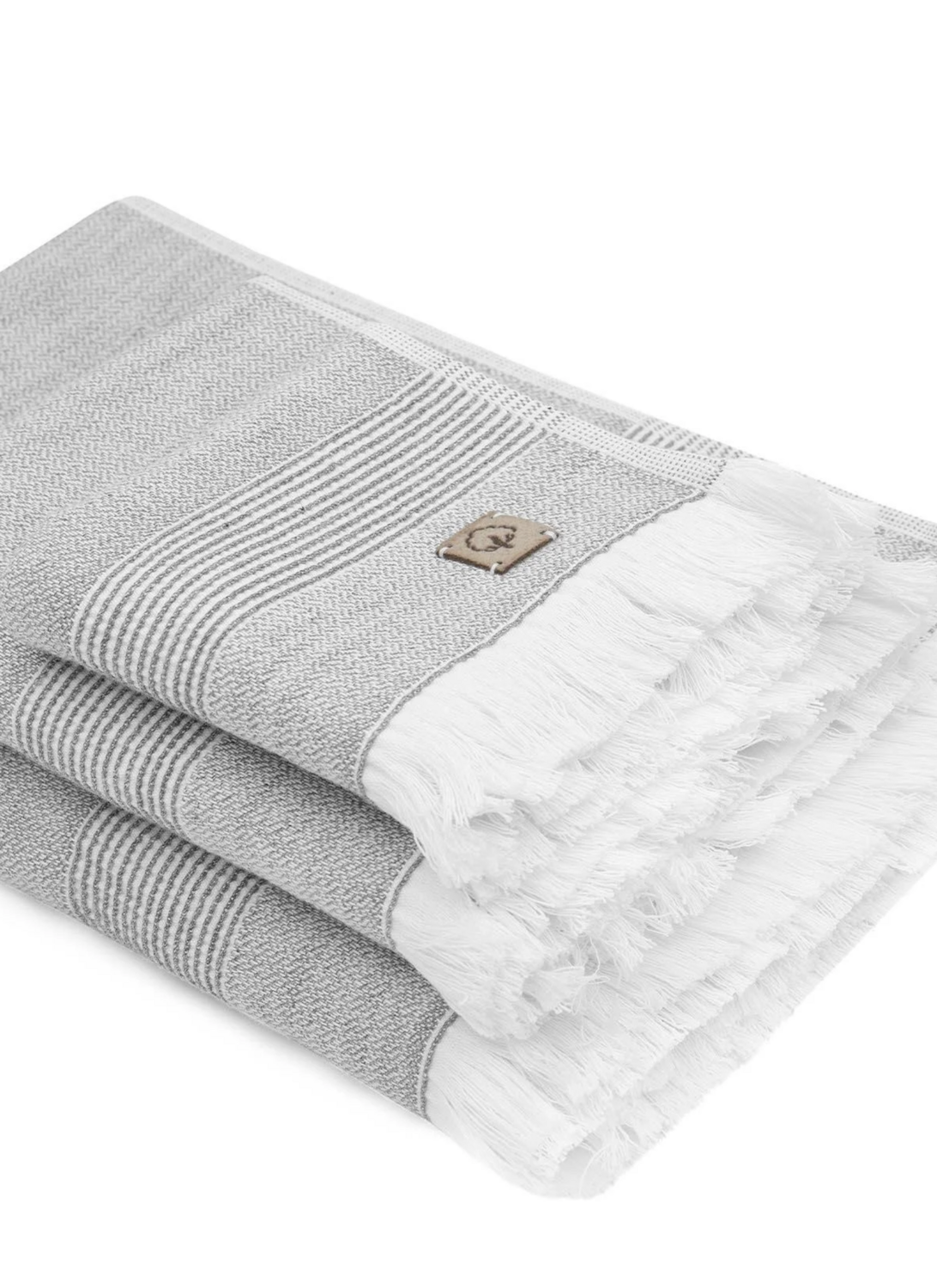 Ecocotton Hasna 3-Piece Towel Set 100% Organic Cotton Linen Melange Anthracite