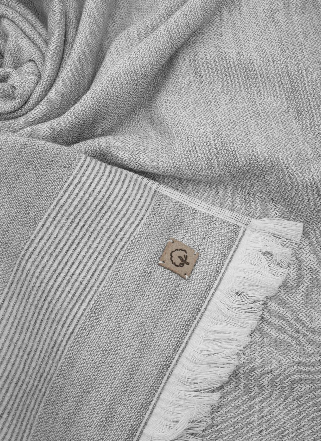 Ecocotton Hasna 3-Piece Towel Set 100% Organic Cotton Linen Melange Anthracite