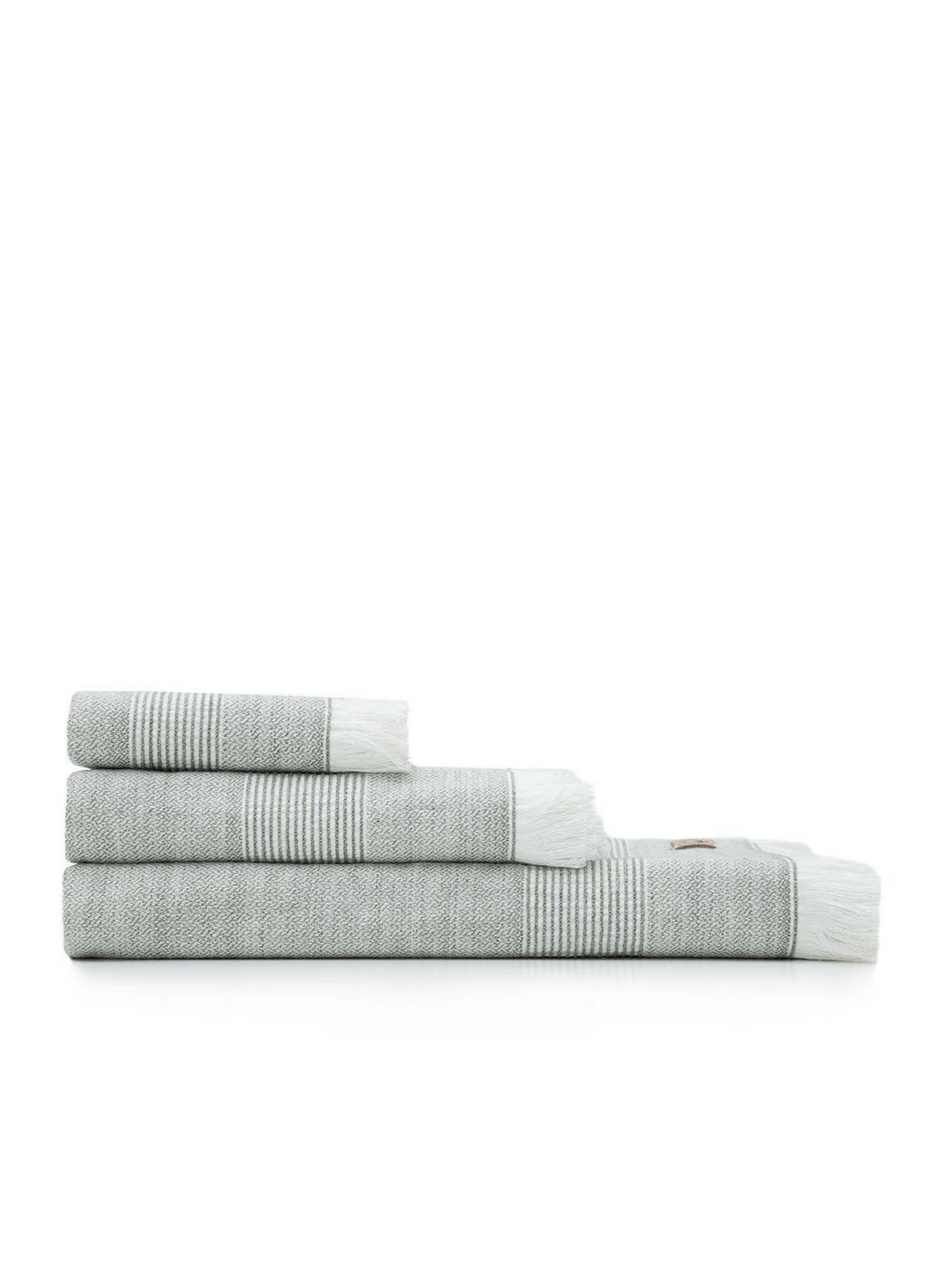 Ecocotton Hasna 3-Piece Towel Set 100% Organic Cotton Linen Melange Khaki