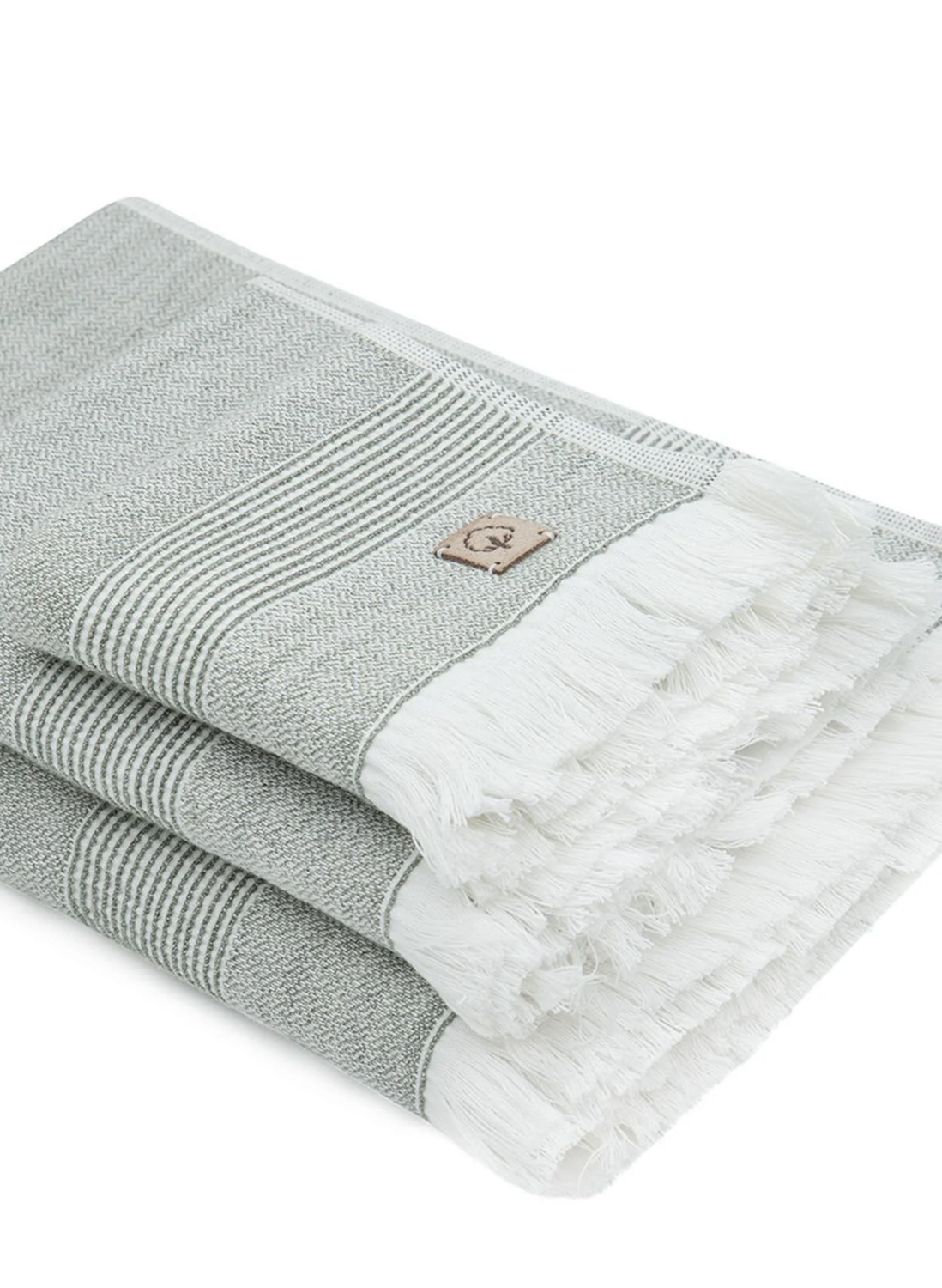 Ecocotton Hasna 3-Piece Towel Set 100% Organic Cotton Linen Melange Khaki